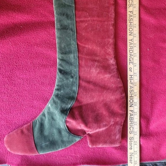 Tall boot style Christmas velour Stocking - Picture 4 of 4